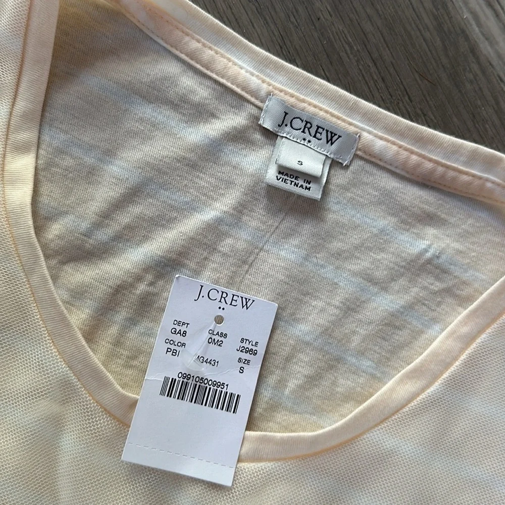 J. Crew NWT lace overlay tank top blouse‎ peach white womens size small - Picture 3 of 10